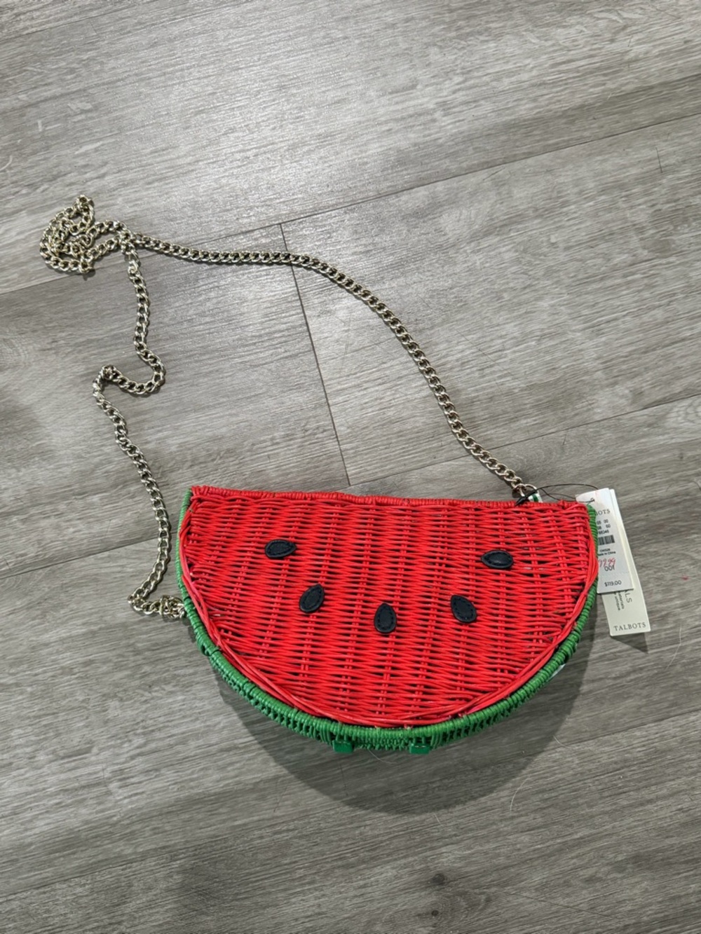 NWT - Talbots Woven Wicker Watermelon Crossbody Bag - Picture 4 of 8